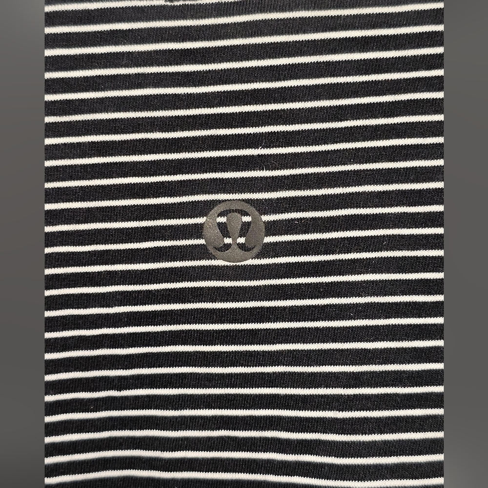 Lululemon Love Crew III Hype Stripe Black White Size 10-12 - Picture 6 of 6